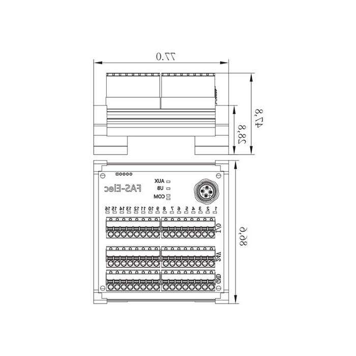 IP20、IO-Link Hub、NPN、16DI、端子式模块、00BS11