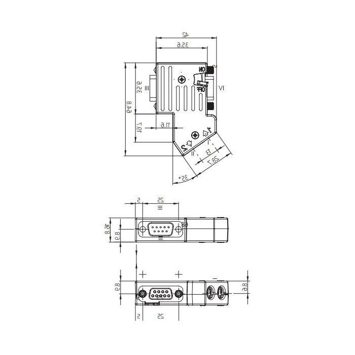 Profibus 带有可切换终端电阻的总线插头、0CE121