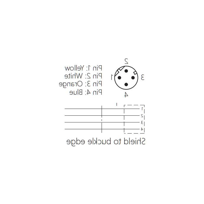 M12 4Pin、Straight male、D-coded、Single end pre cast PVC non flexible cable、With shielding 、Green sheath、0C4503-XXX